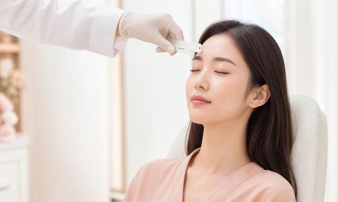 여성 맞춤 헤어라인을 진단받는 환자